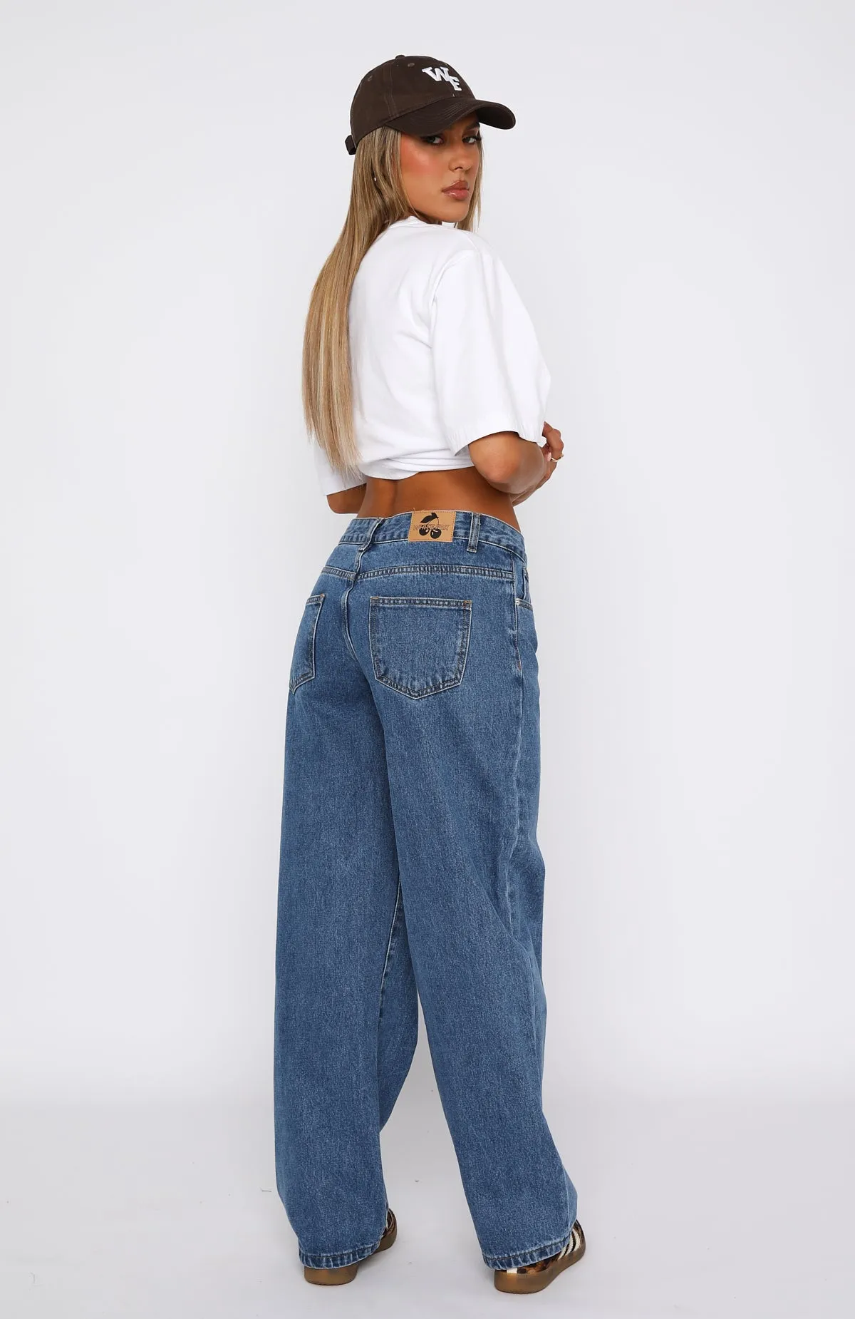 Summer Thin Bring The Style Low Rise Wide Leg Jeans Admiral Blue