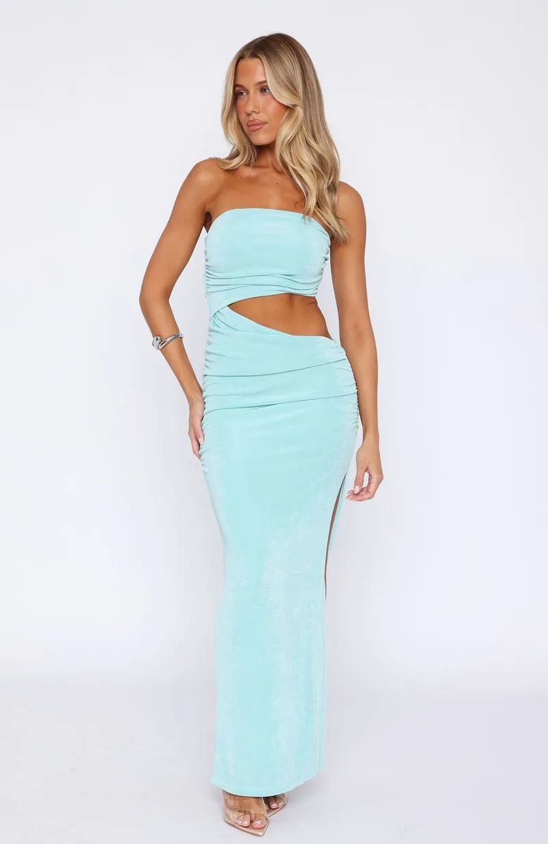 Sun And Stars Strapless Maxi Dress Aqua Fashion-Forward