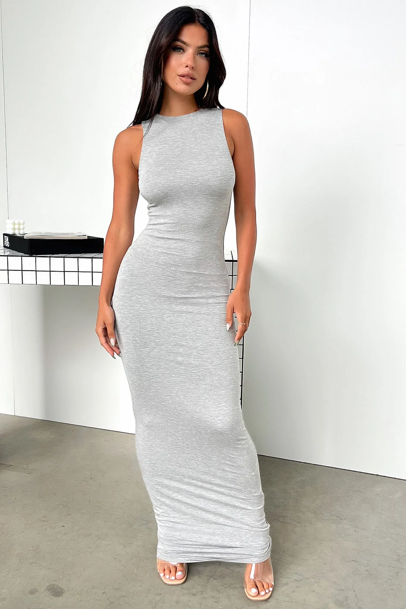 Taleisha Maxi Dress - Grey Bloom Arch