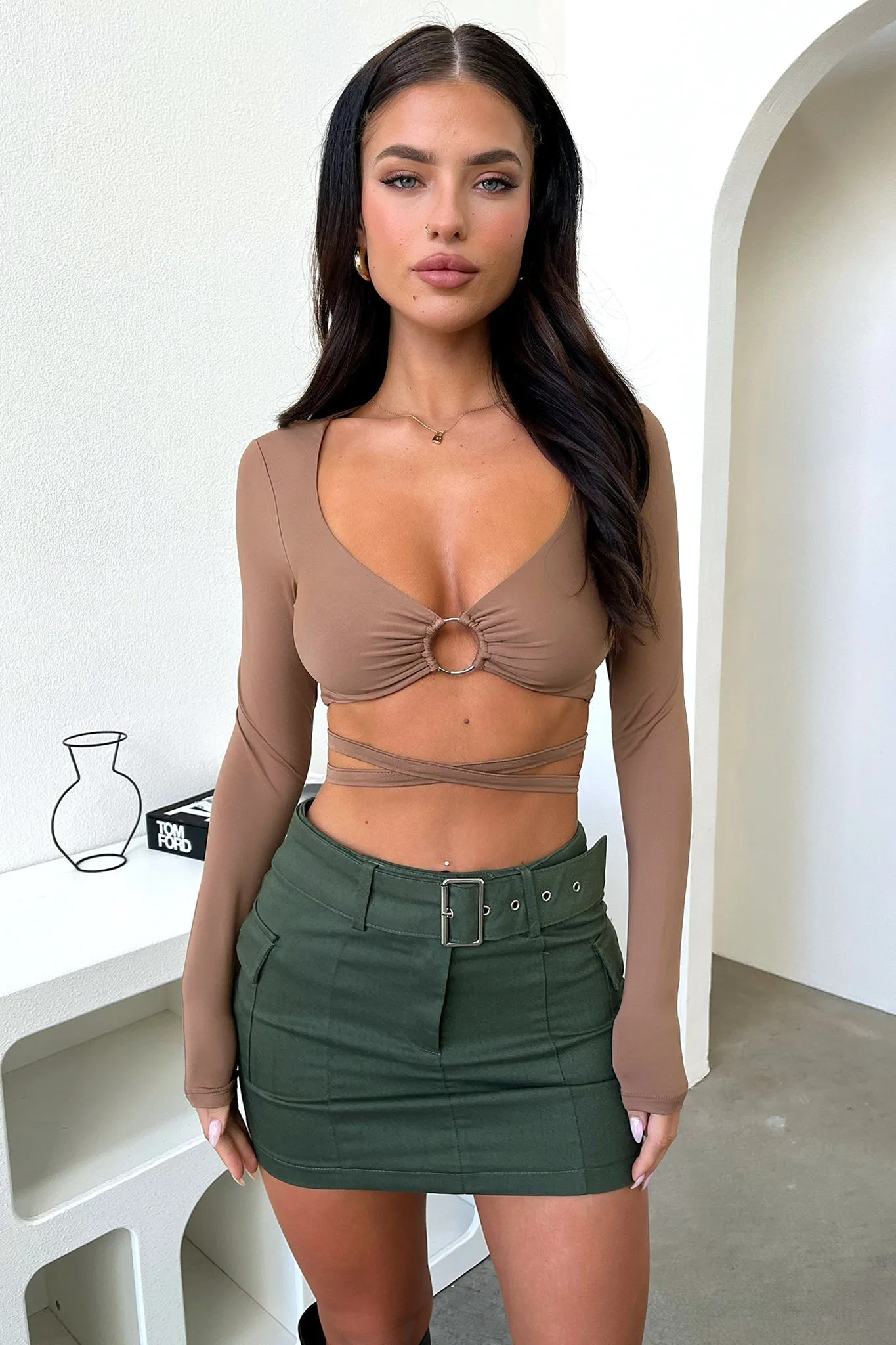 Sweat Control Bella Crop - Brown