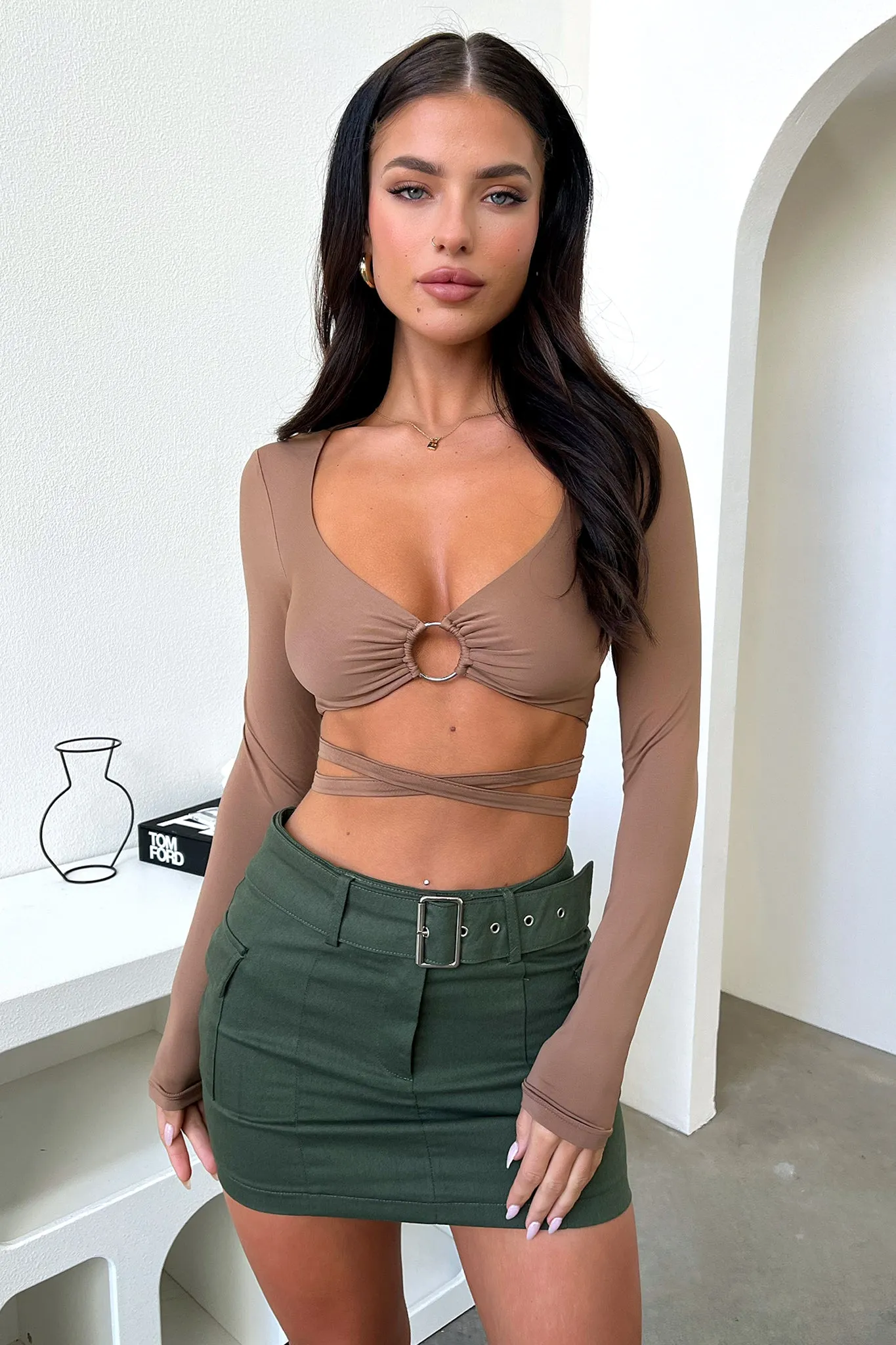 Sweat Control Bella Crop - Brown