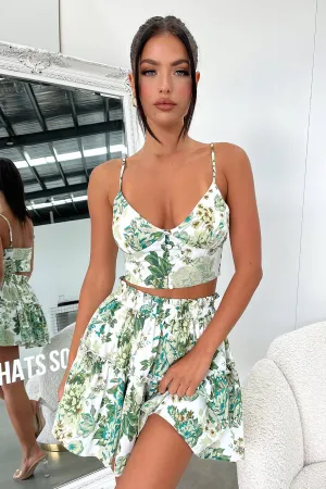 Tahan Crop - Green Floral Free Fit