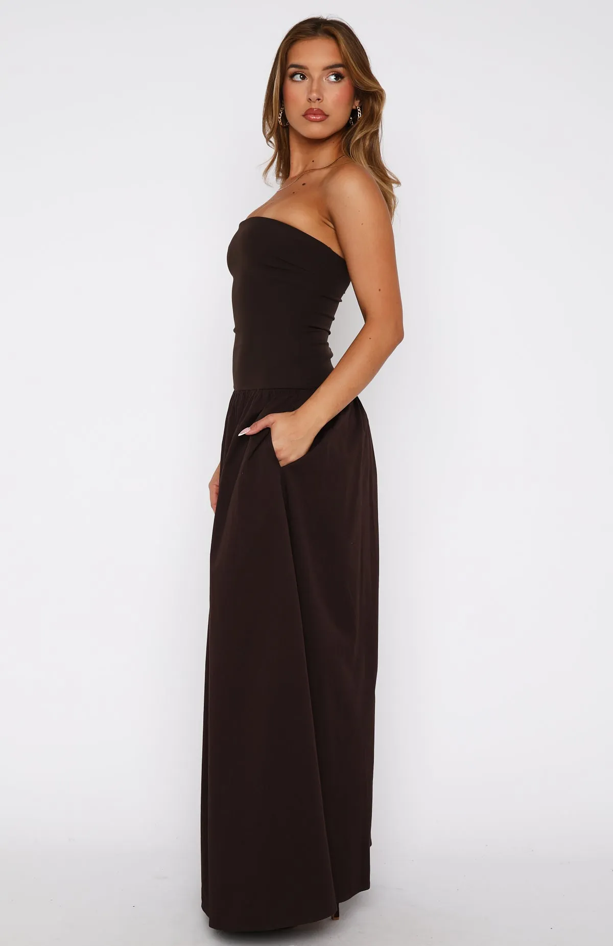 Take Back Maxi Dress Chocolate color block