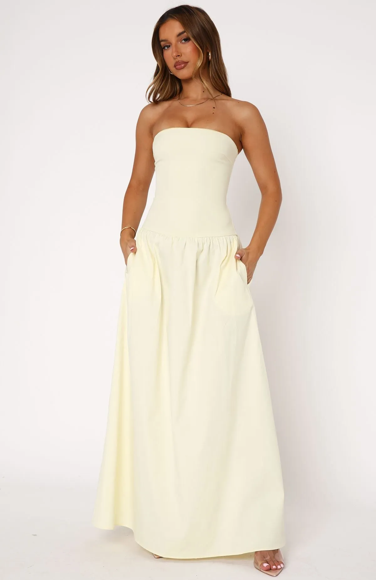 Take Back Maxi Dress Lemon Trendy Items