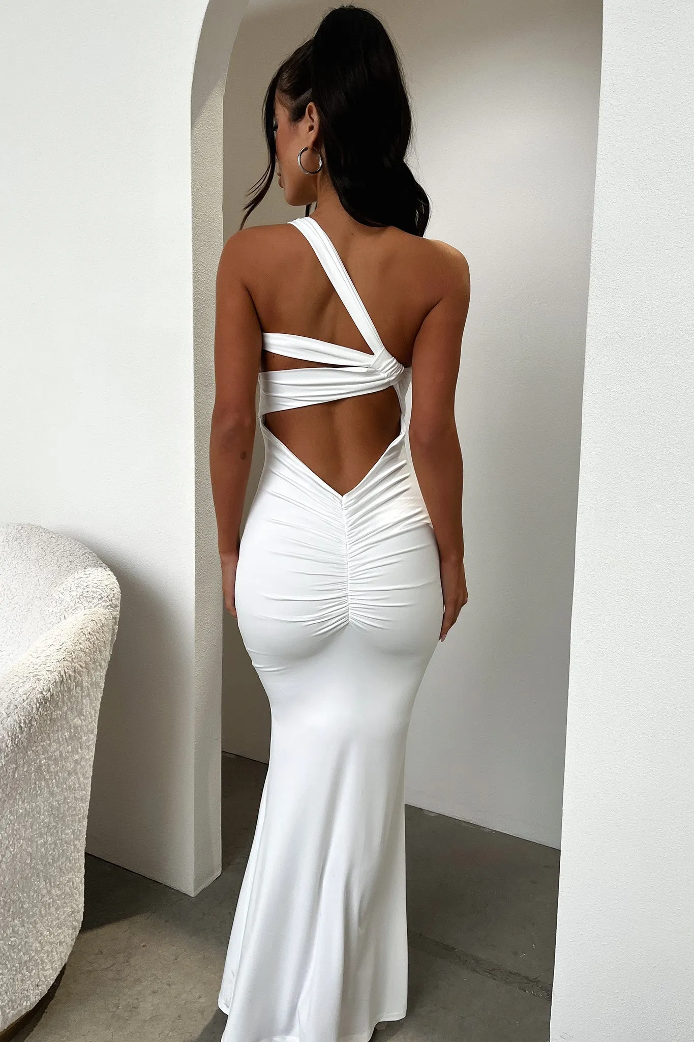 Talisa Maxi Dress - White Cape Collar