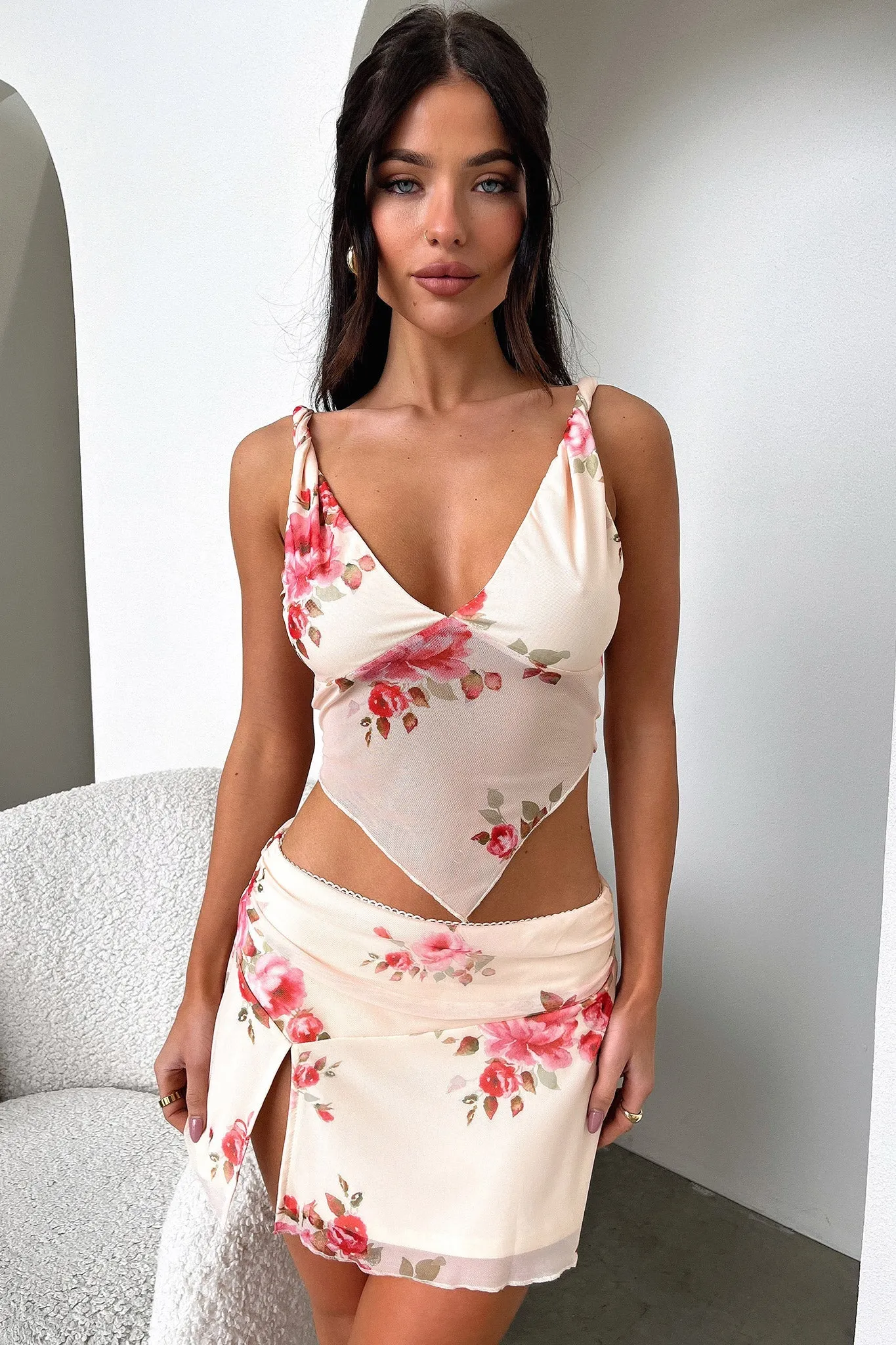 Tanaya Crop - Pink Floral Rain Resistant
