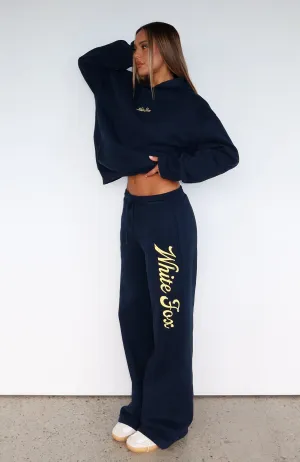 Fast Move The Good Life Wide Leg Sweatpants Navy