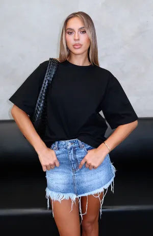 Amelia Denim Mini Skirt Mid Blue Acid Long-lasting