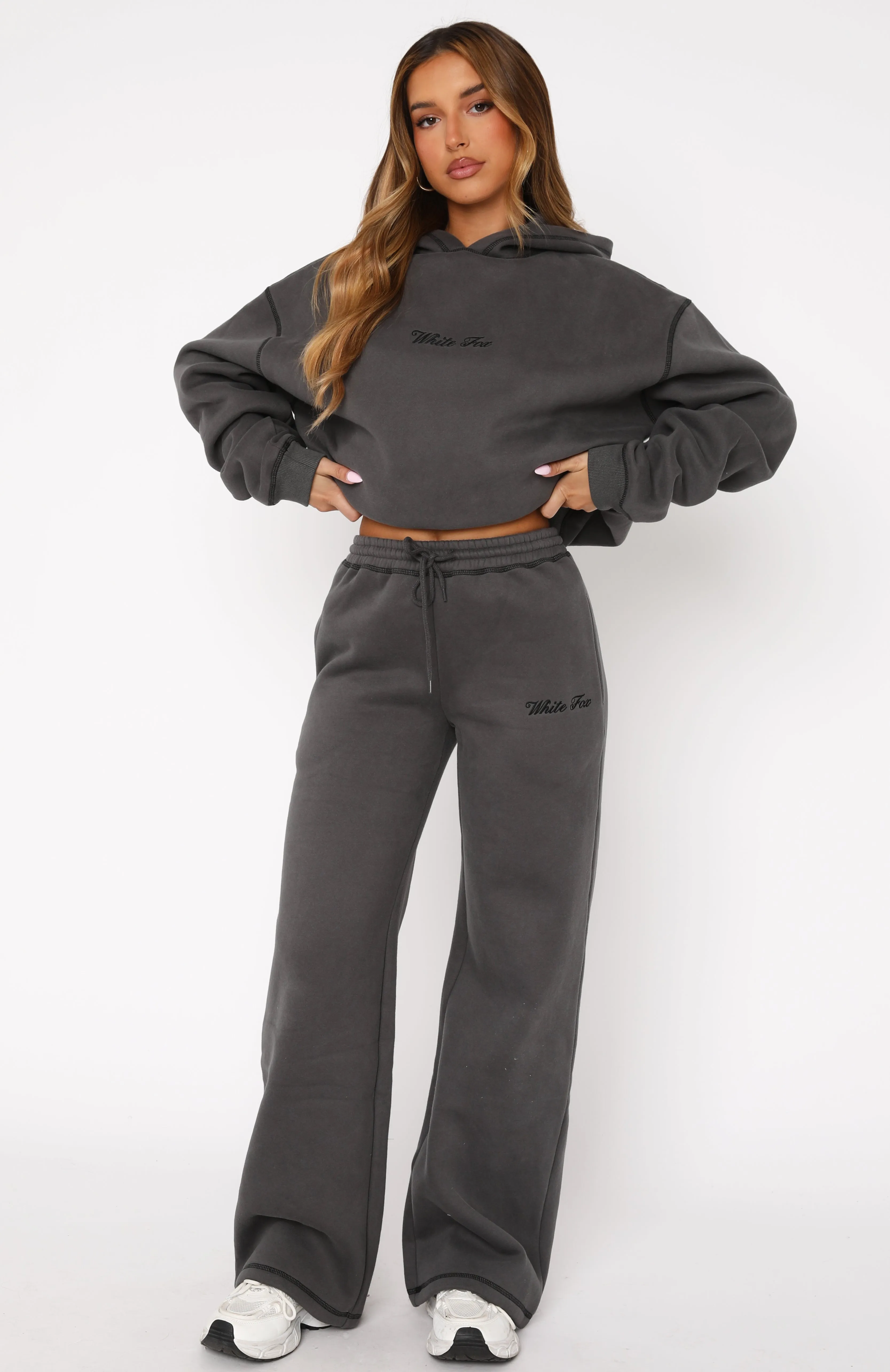 Timeless Design Instant Attraction Wide Leg Sweatpants Charcoal