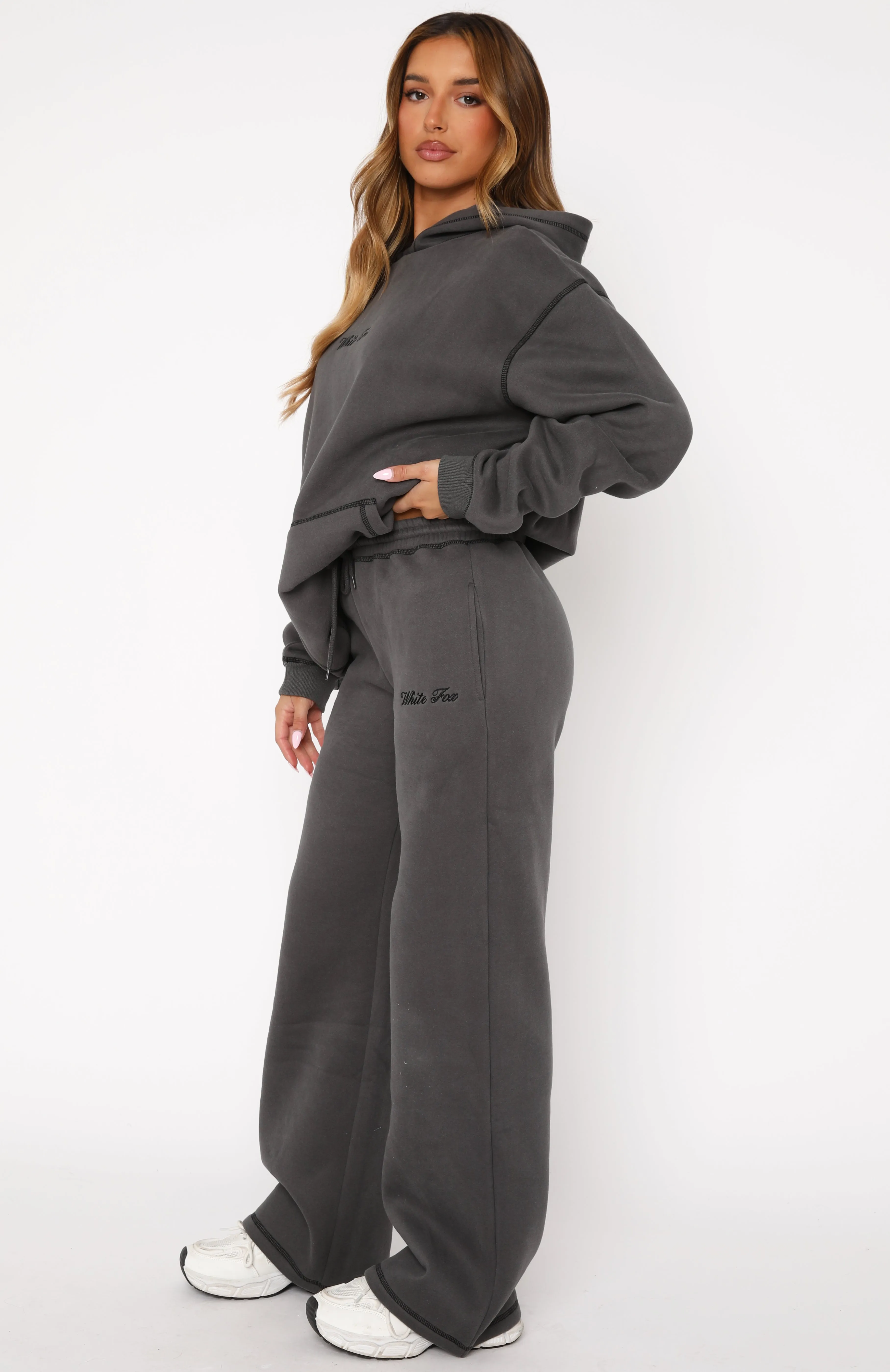 Timeless Design Instant Attraction Wide Leg Sweatpants Charcoal