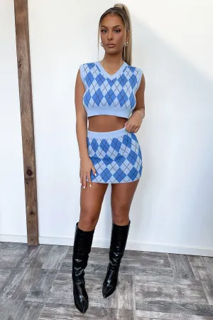 garden party Tina Mini Skirt - Blue