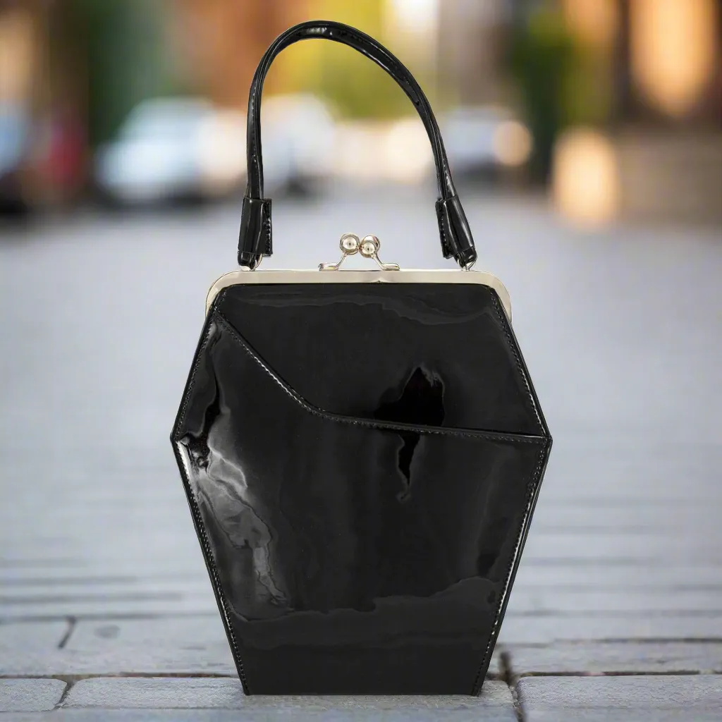 Trendy leather satchel To Die For Purse in Patent Vegan Leather