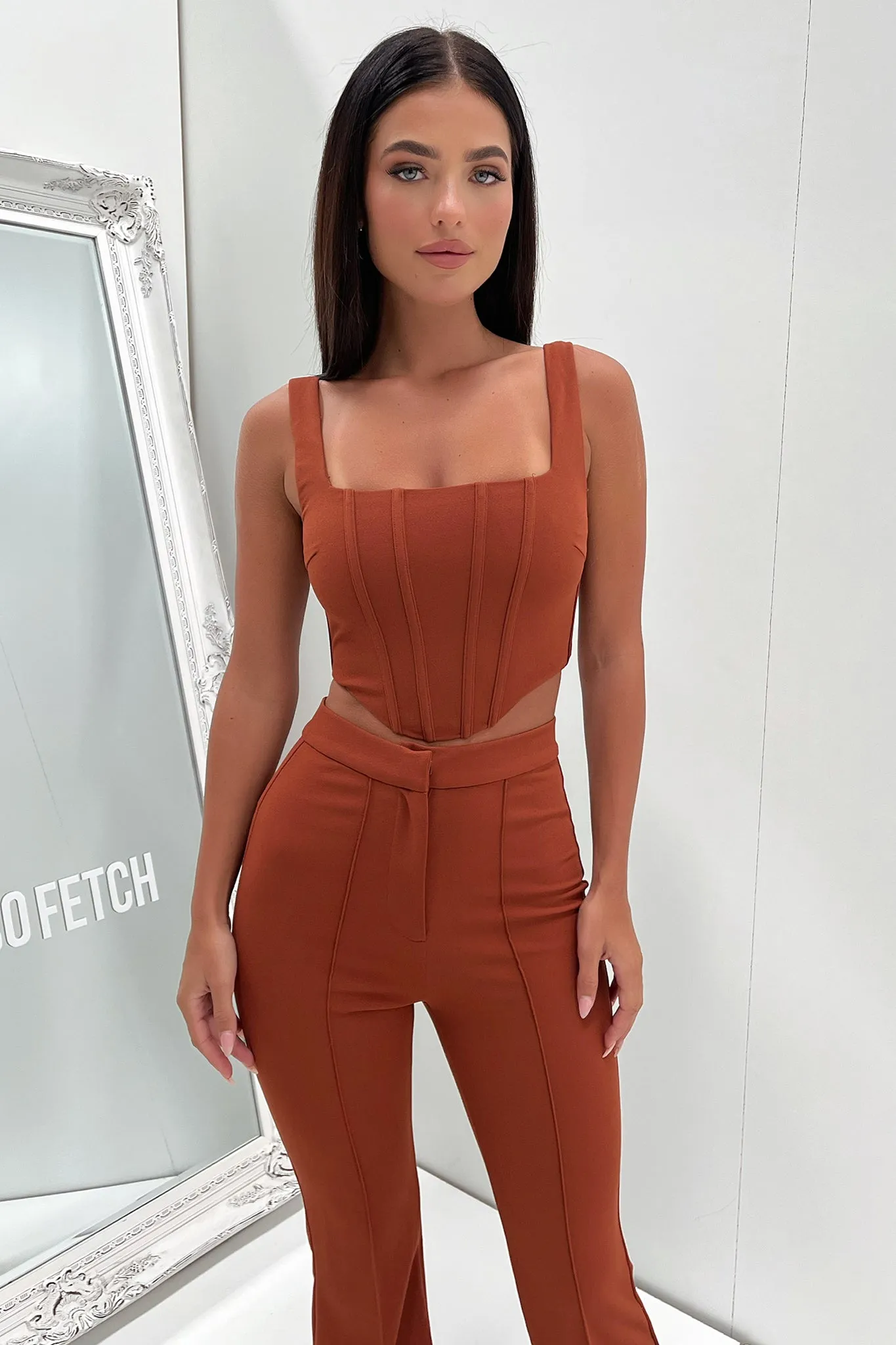 Versatile Token Corset Top - Brown
