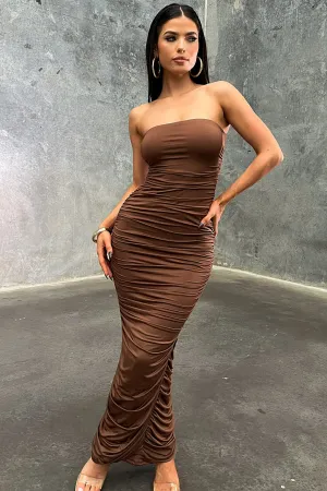 Nickel Glow Leaf Glow Tonic Maxi Dress - Brown
