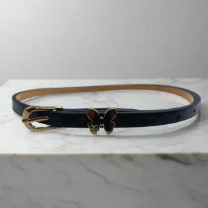 Vegan Leather Belt with Butterfly Accents Fashion Forward