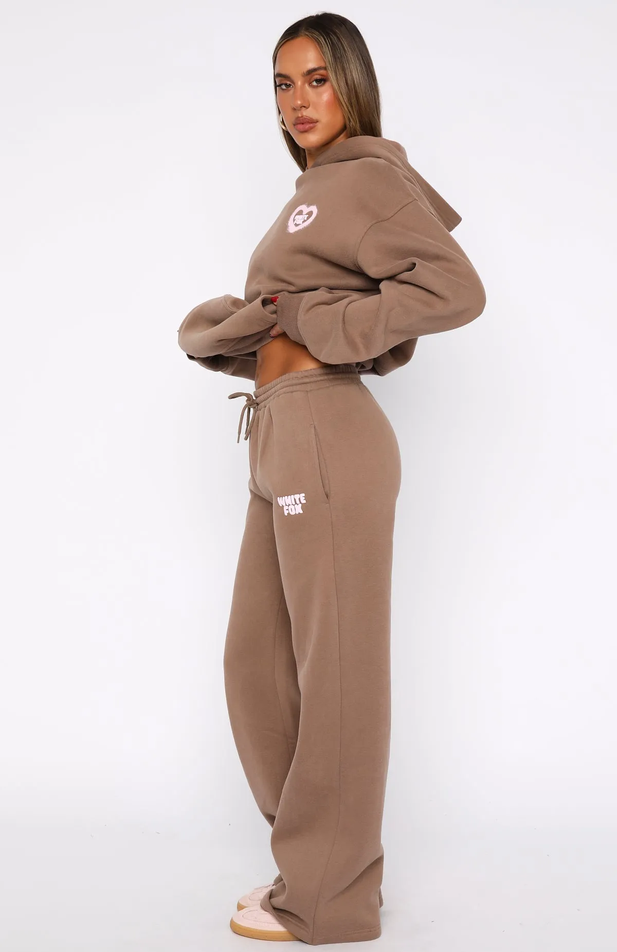 Trendy Comfort 11th Street City Girl At Heart Wide Leg Sweatpants Cinnamon Bun