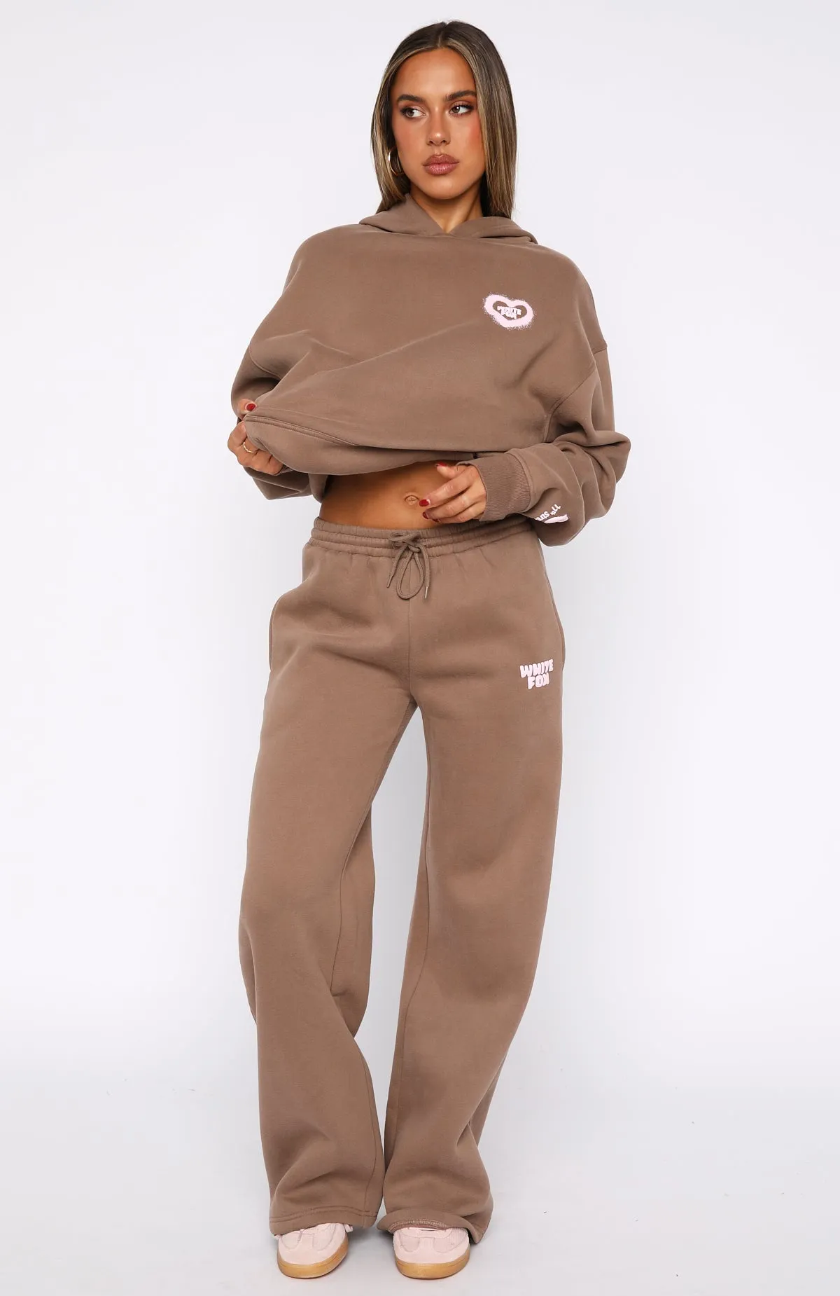 Trendy Comfort 11th Street City Girl At Heart Wide Leg Sweatpants Cinnamon Bun