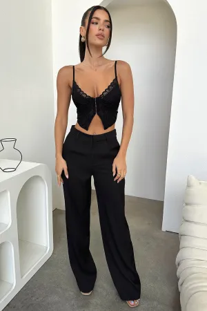 Skinny Fit Trendy Design Alaric High Rise Pants - Black