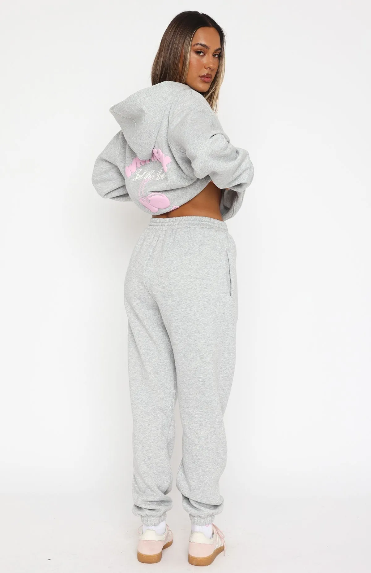 Trendy Fit Love Me Tender Sweatpants Dark Grey Marle