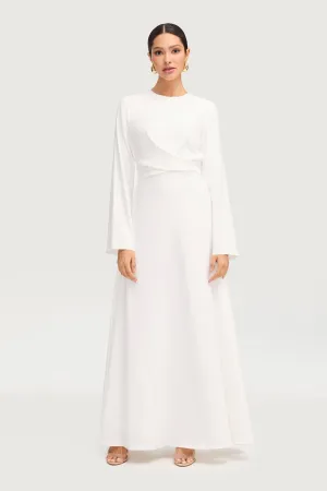 Ameena Cross Front Maxi Dress - White Daytime Fit