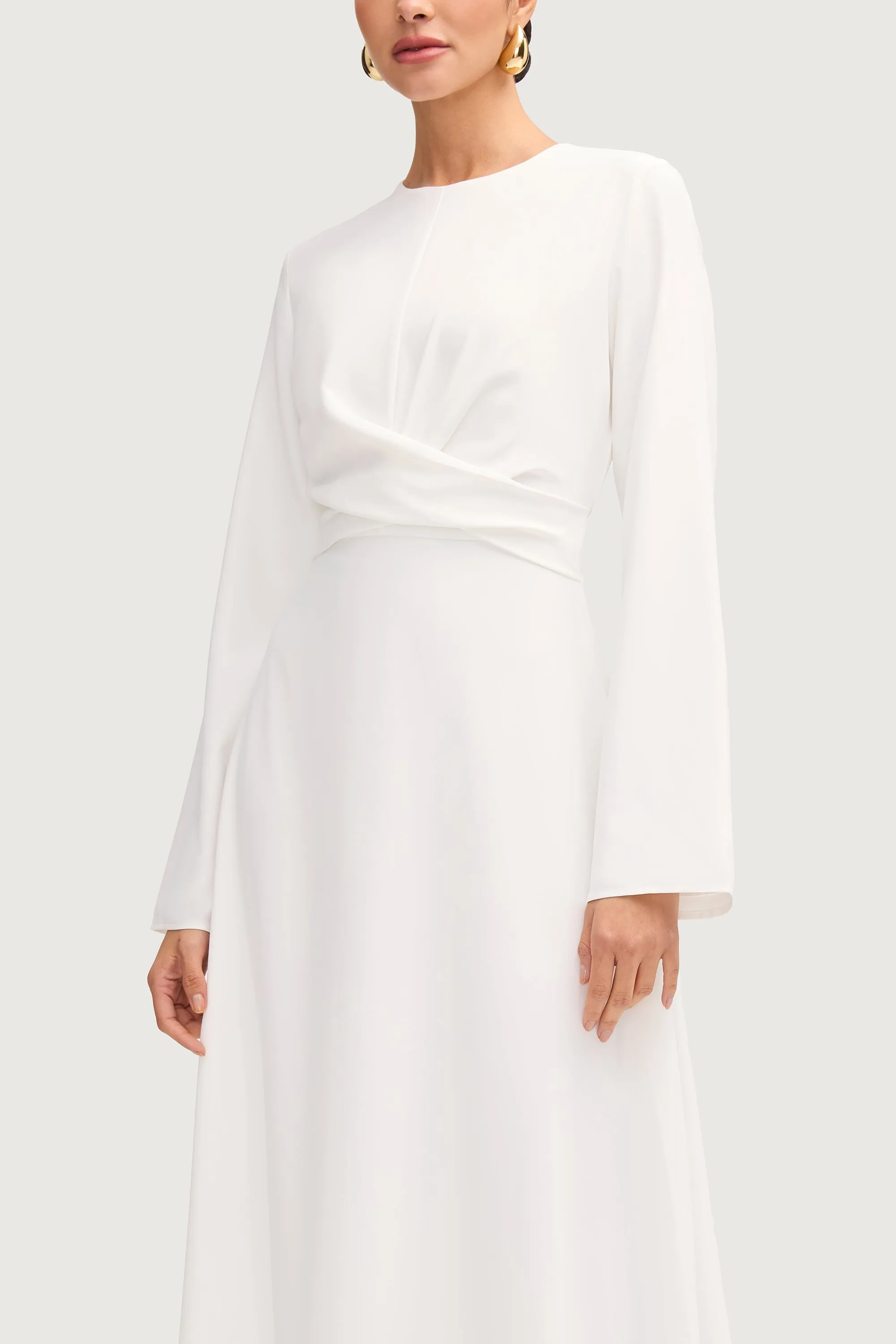 Trendy Items Ameena Cross Front Maxi Dress - White