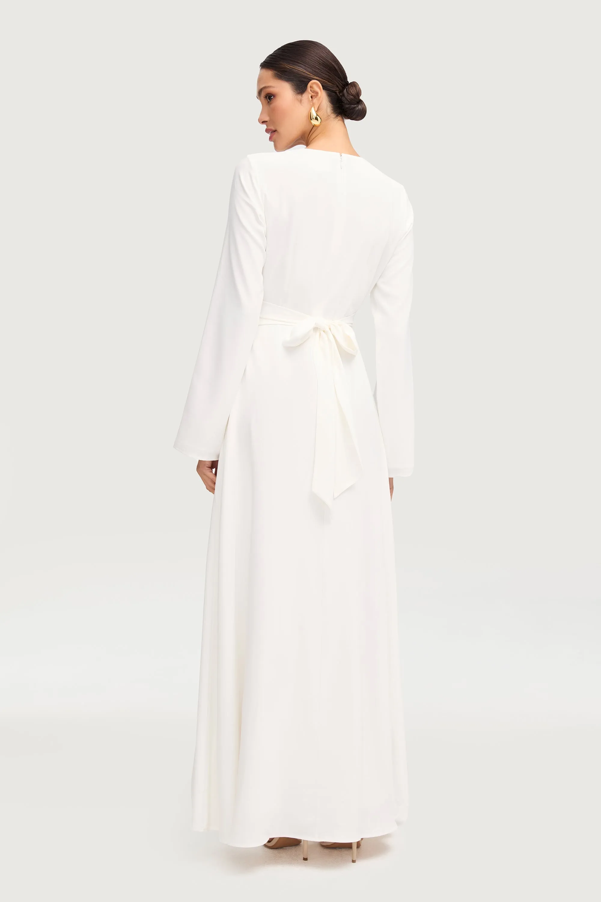 Trendy Items Ameena Cross Front Maxi Dress - White