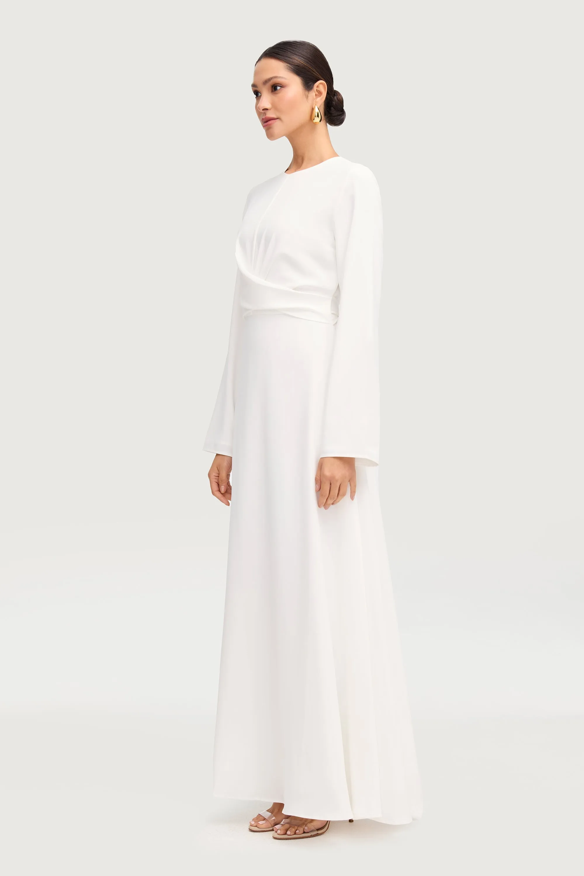 Trendy Items Ameena Cross Front Maxi Dress - White