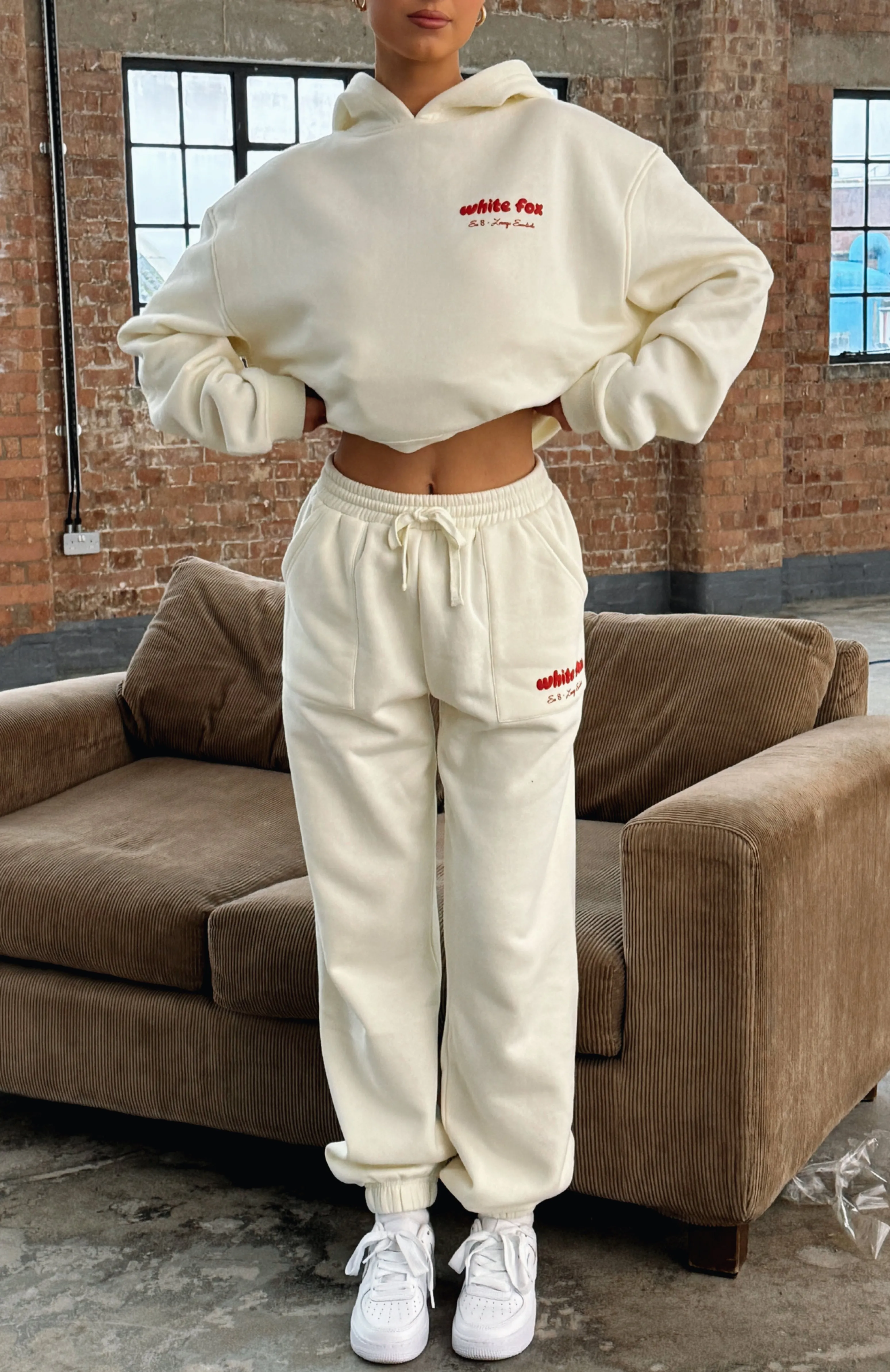 Era 8 Sweatpants Cherry Cream Belt loops Comfy Stretch