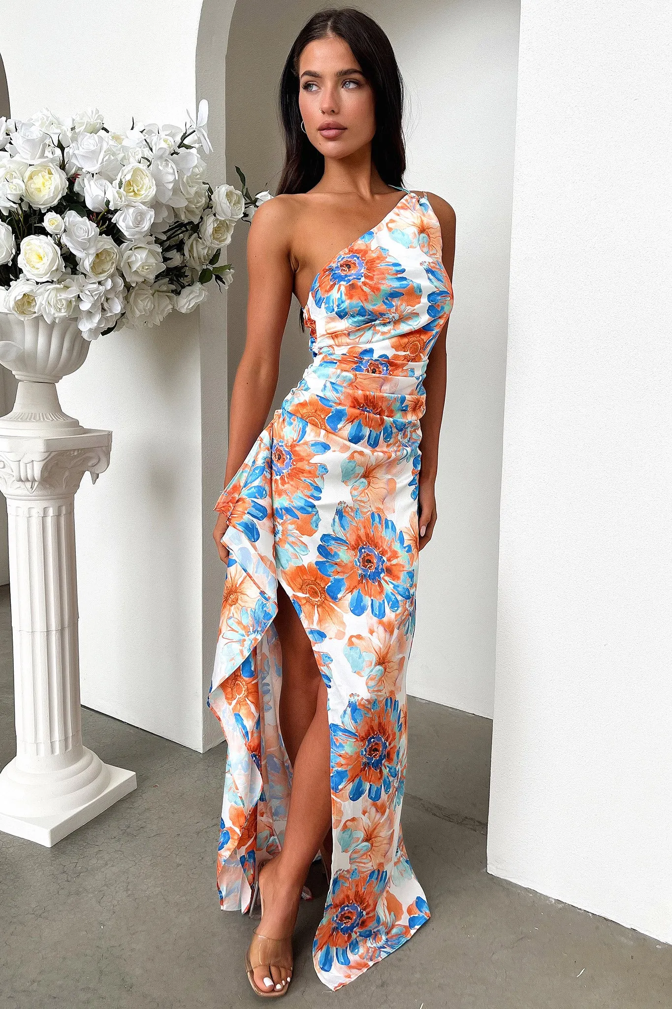 Elianna Maxi Dress - Blue Floral Stone Glow