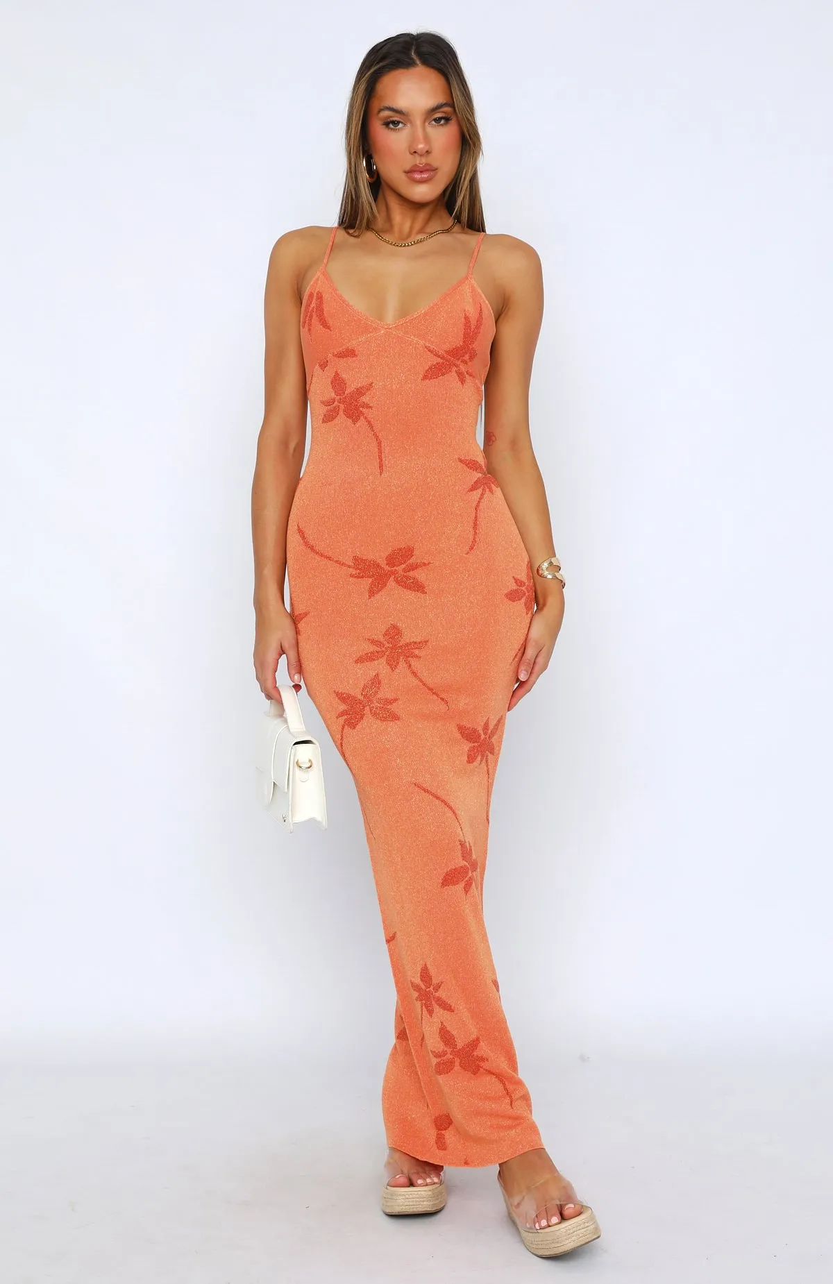 Trust Issues Maxi Dress Orange Triangle Shape