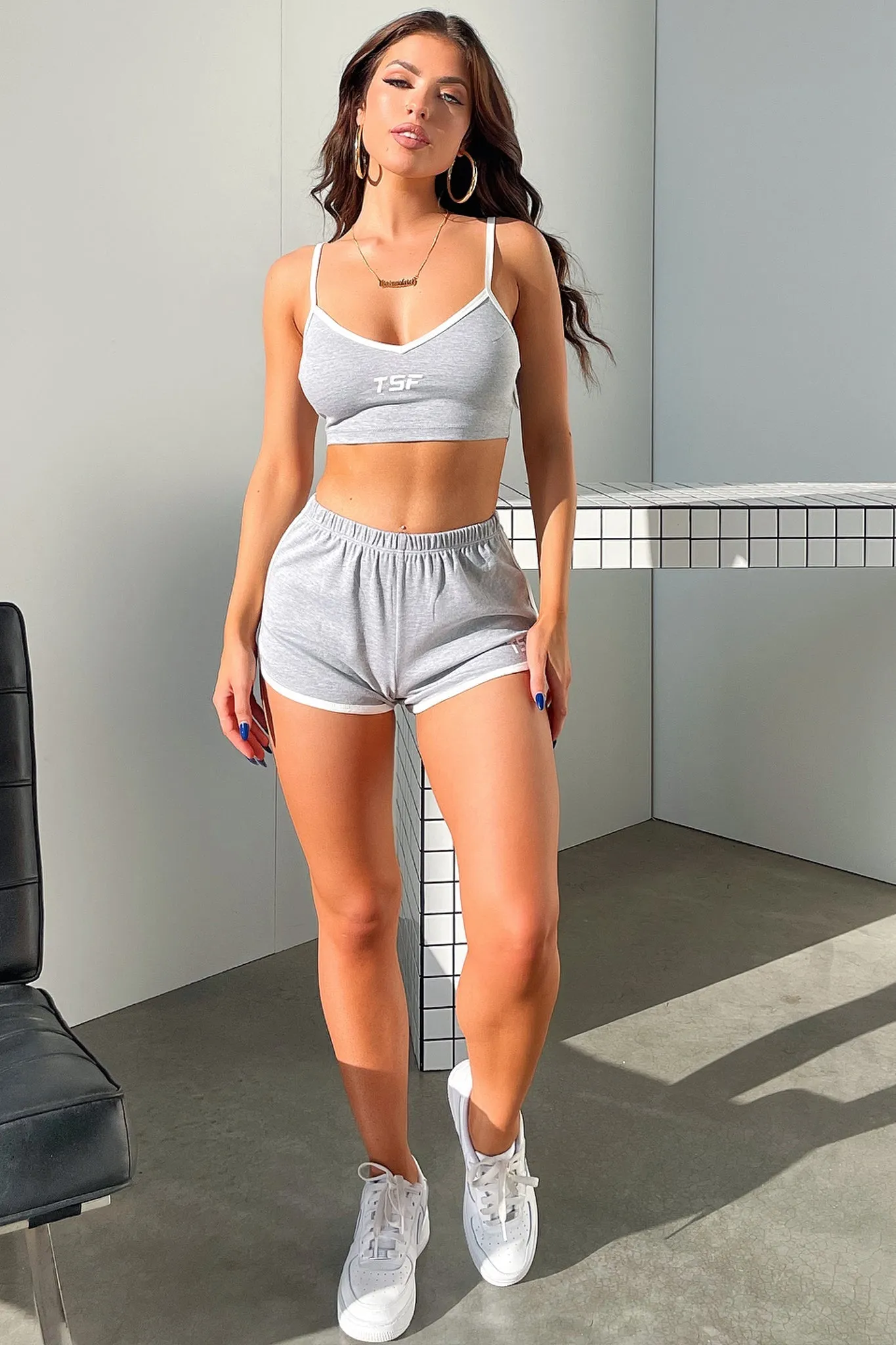TSF Nora Crop - Grey Top notch