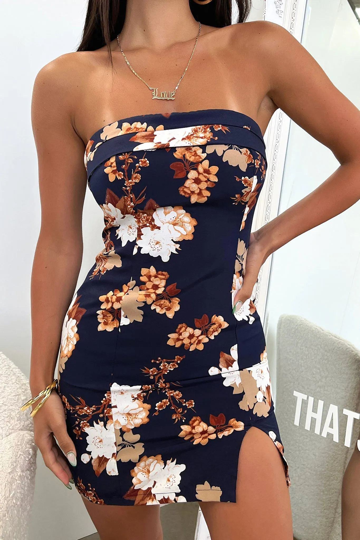 Tweed Charm Charms Dress - Navy Floral
