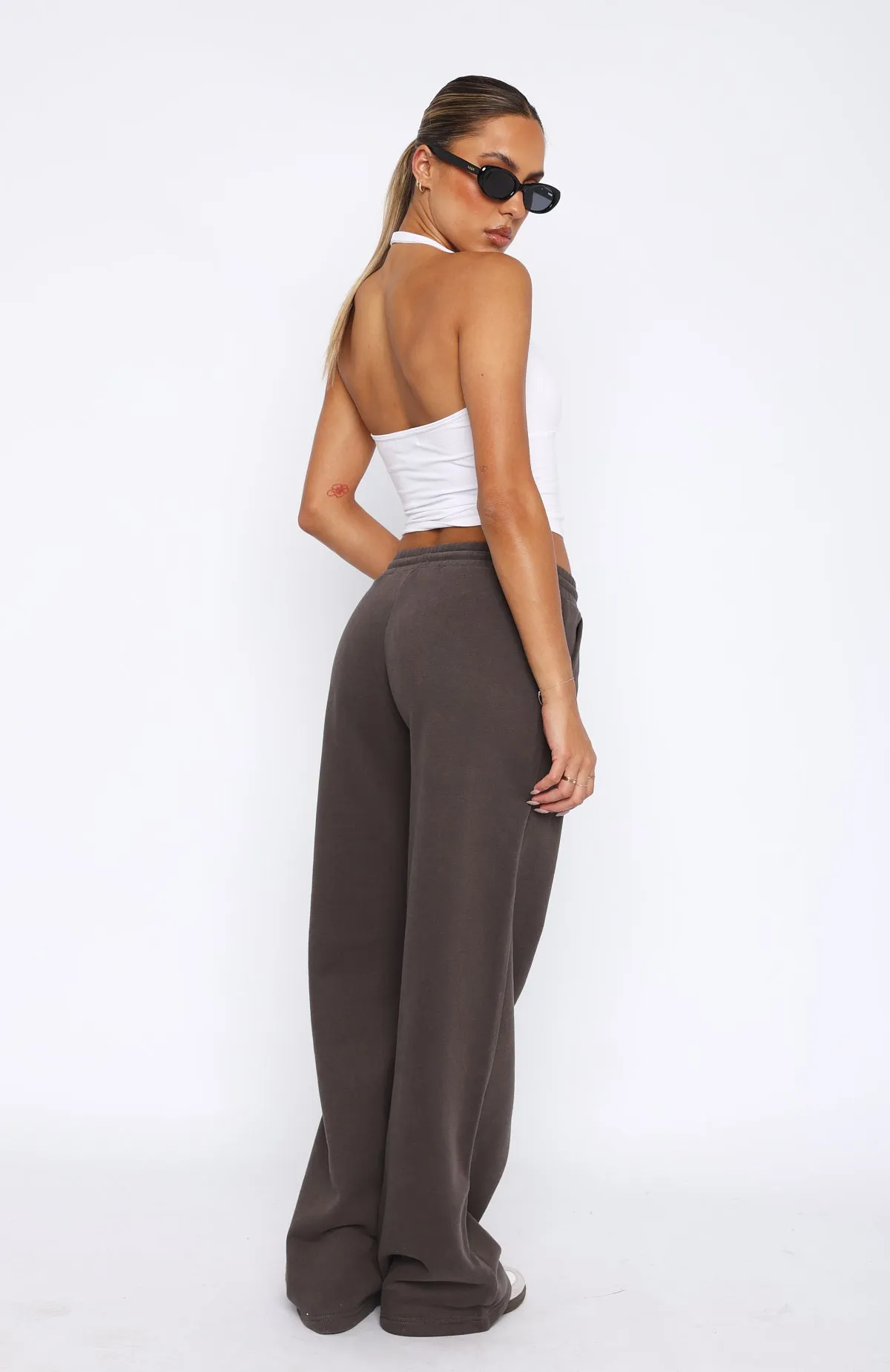 Ultimate Wear You'd Love It Here Wide Leg Sweatpants Charcoal