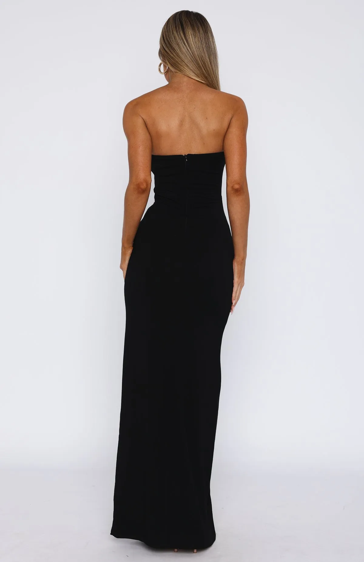 Unique Clothing Deep In My Heart Strapless Maxi Dress Black