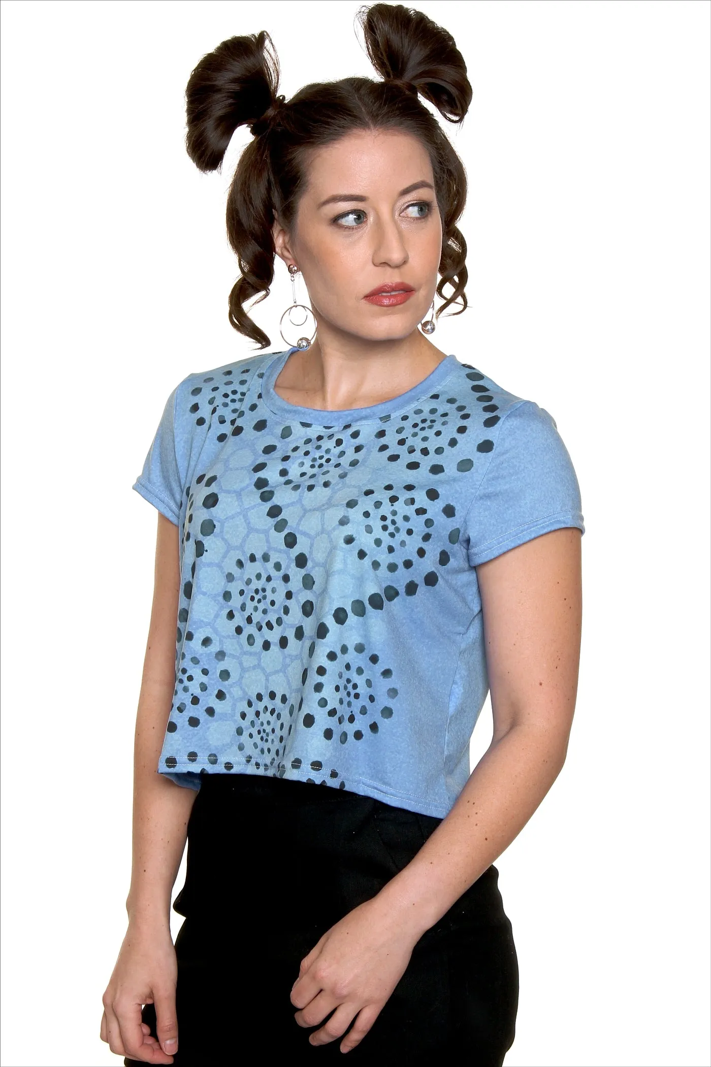 suitable for industrial workers Low vibration Radiant Swirls Loose Crop Top