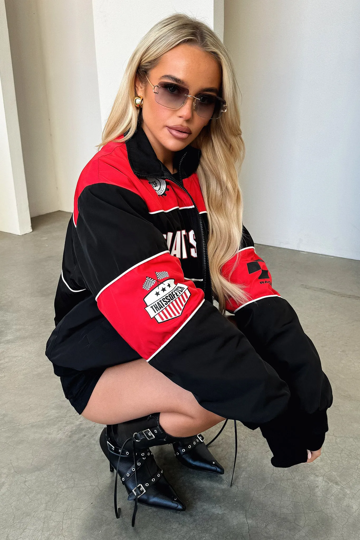 Urban Ready Racer Bomber Jacket - Red