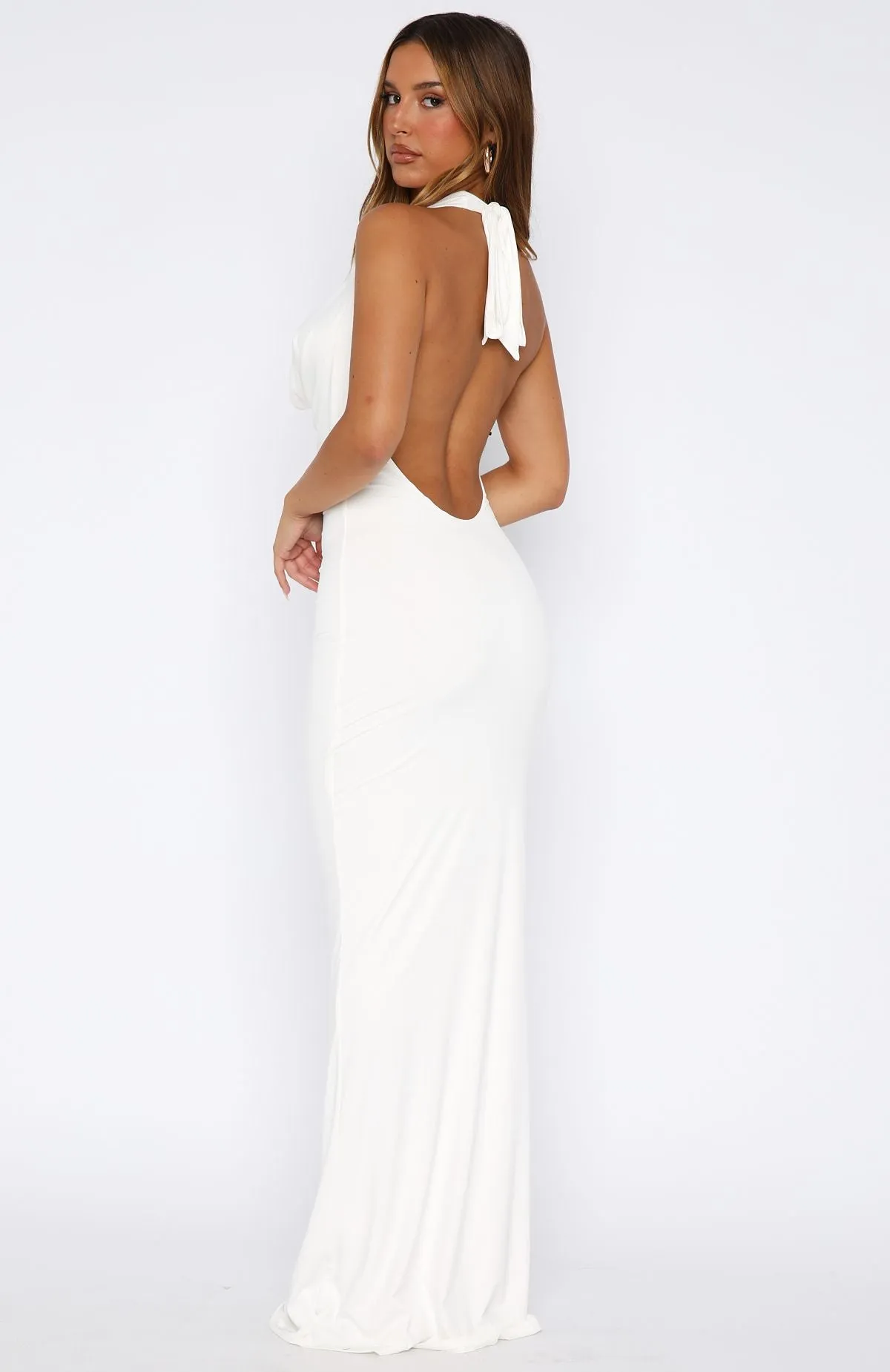 Vacation Time Maxi Dress Off White Chlorine-Resistant Fabric