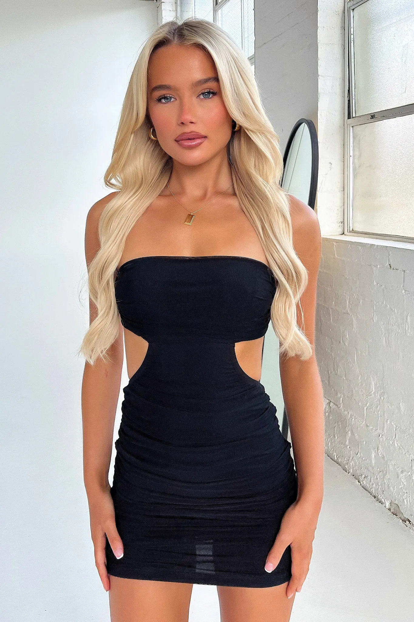 Vintage Mood Pheobe Strapless Mini Dress - Black