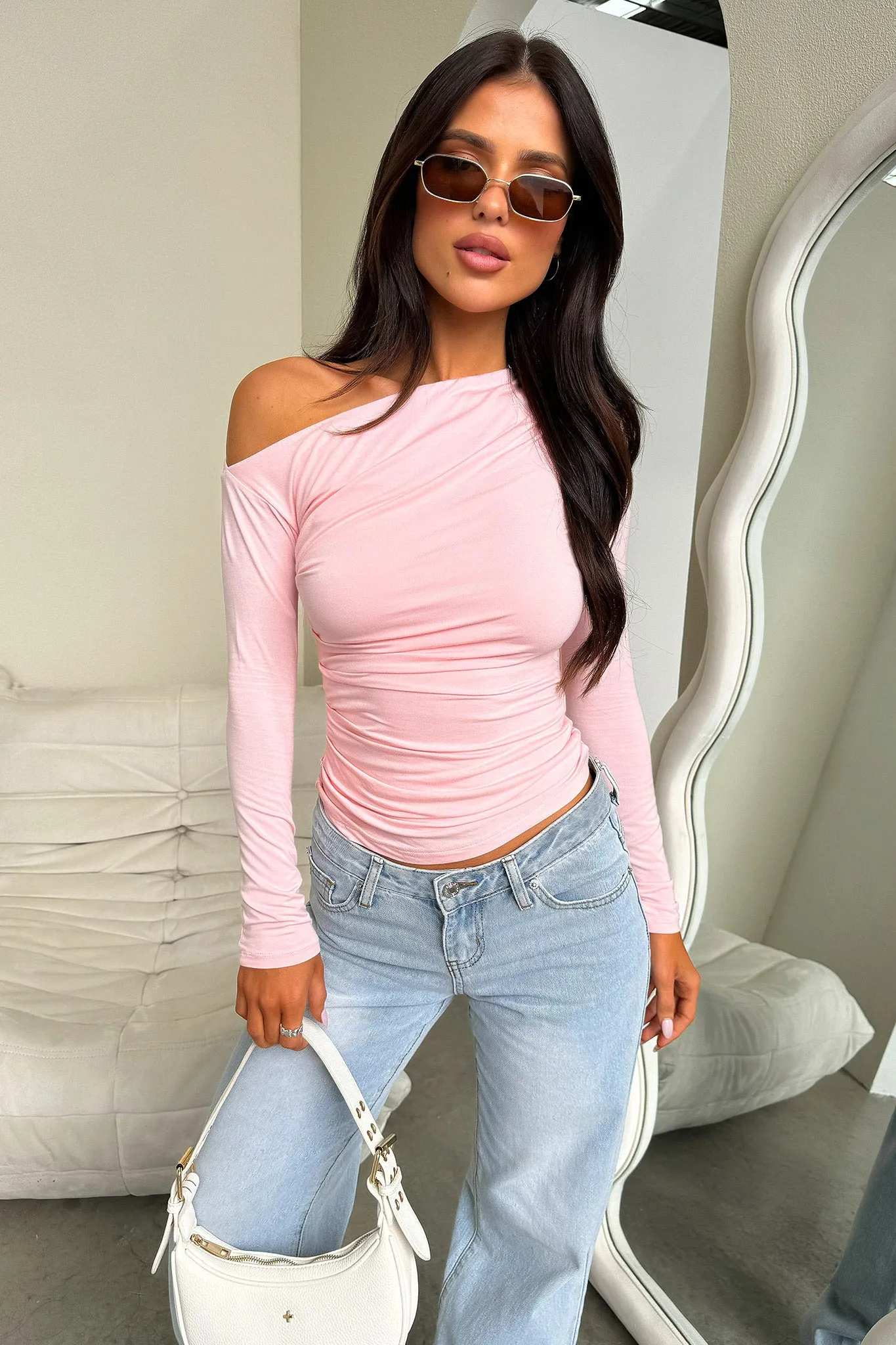 Vitani Long Sleeve Top - Pink Flexible and stretchy