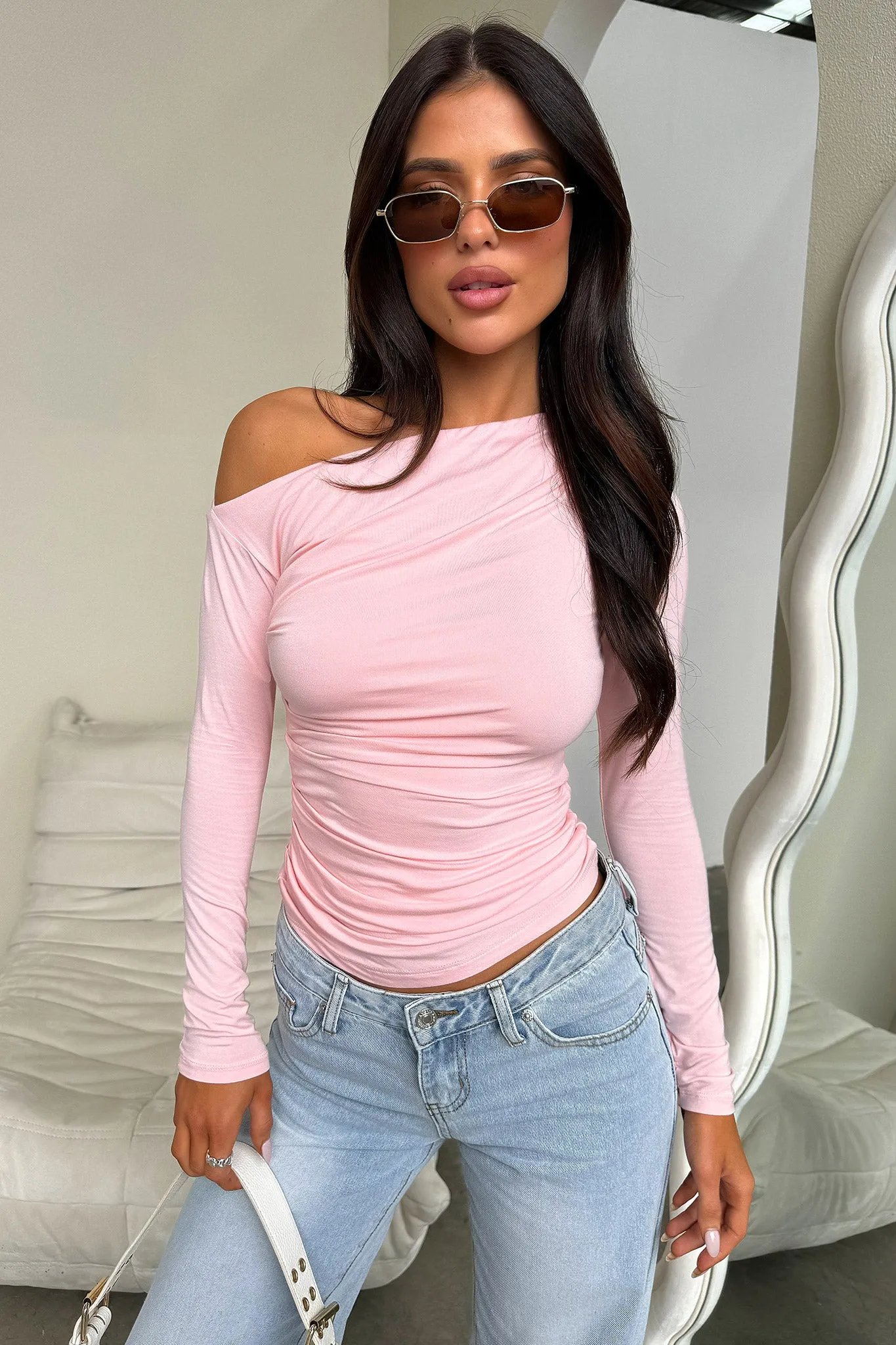 Vitani Long Sleeve Top - Pink Flexible and stretchy