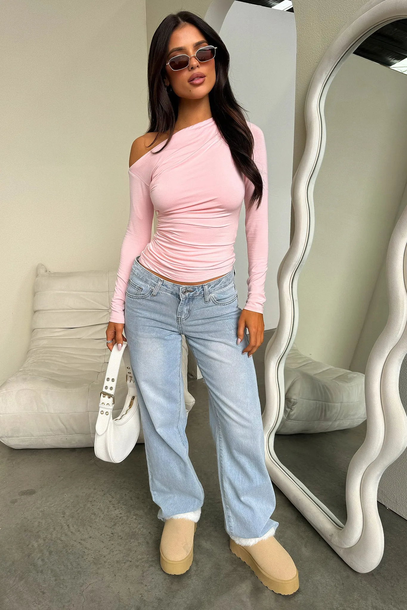 Vitani Long Sleeve Top - Pink Flexible and stretchy