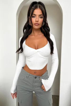 Beca Long Sleeve Knit - White High Performance