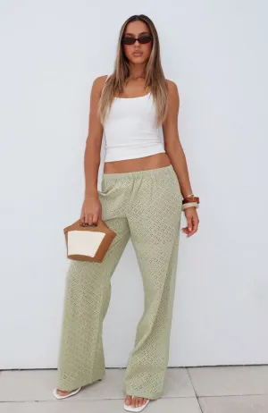 Lost For A While Pants Olive Beach Vibes