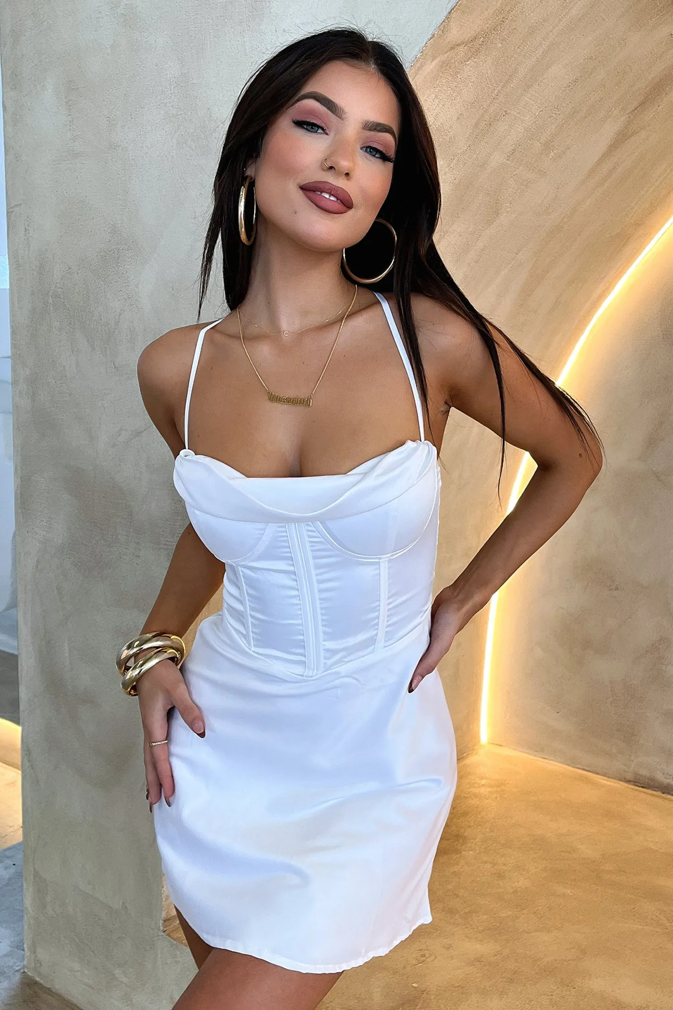 Wave Spark Belle Dress - White