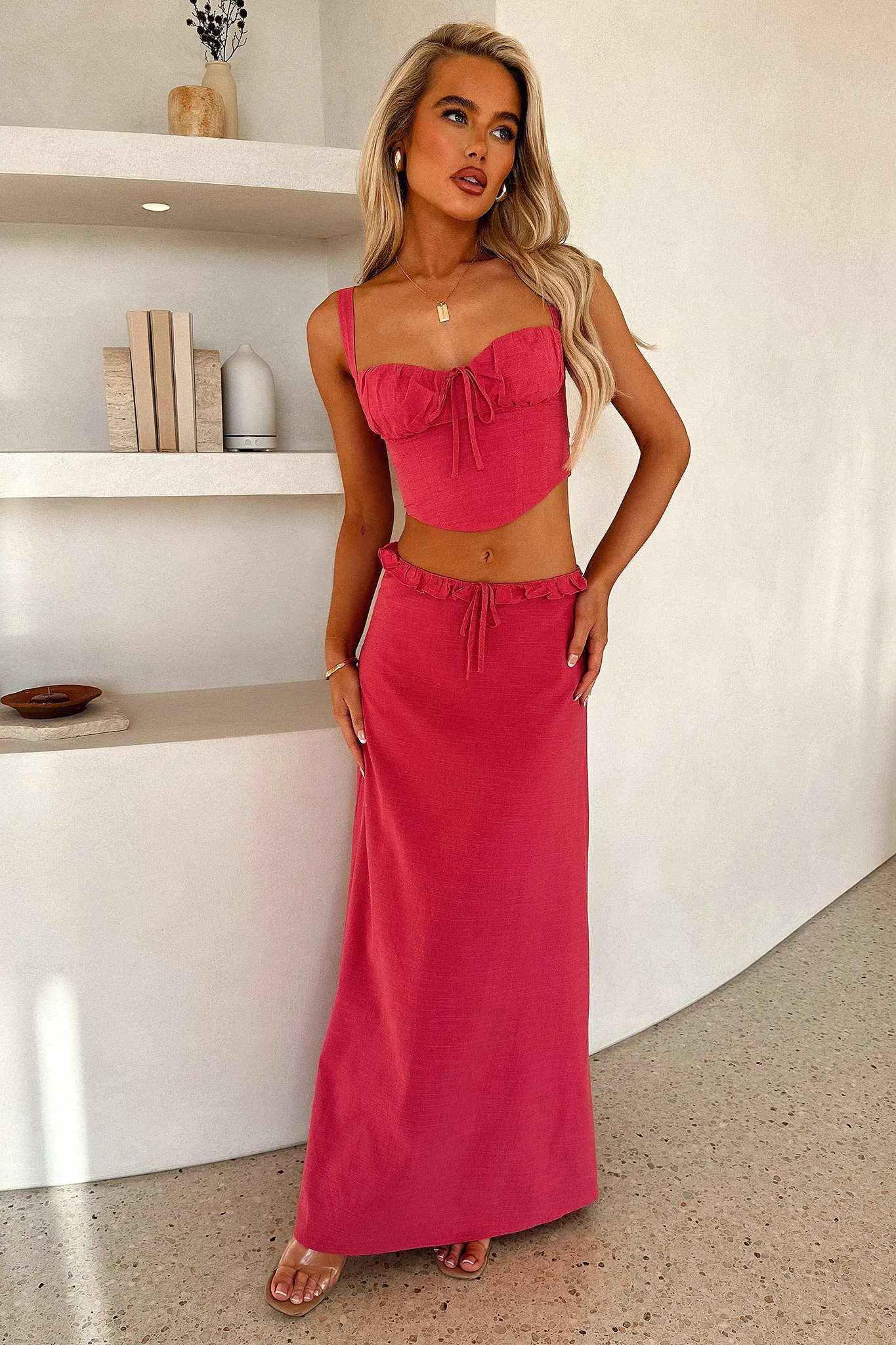 Weekend Ready Nakia Maxi Skirt - Pink