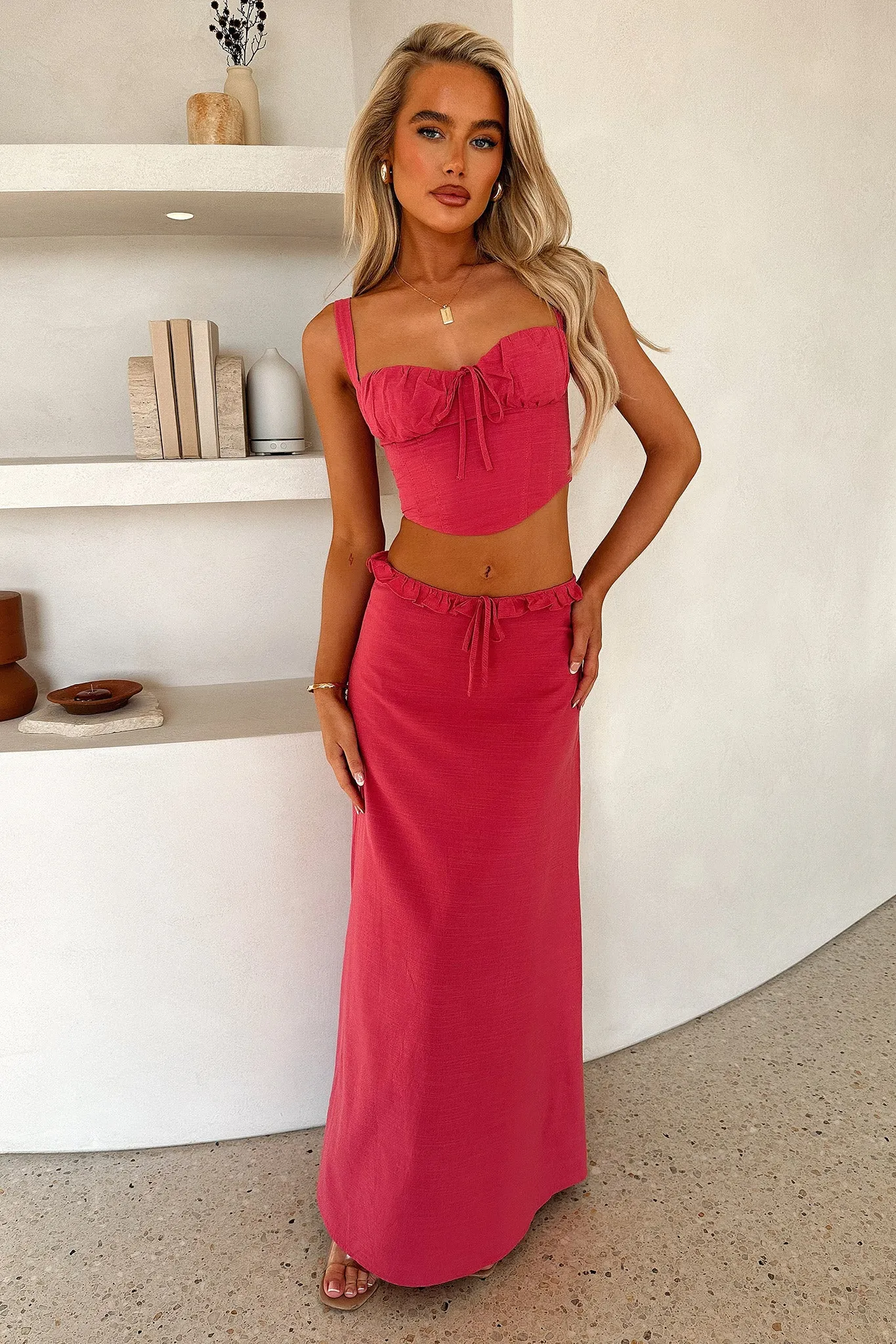 Couture Inspired Family Celebration Nakia Maxi Skirt - Pink