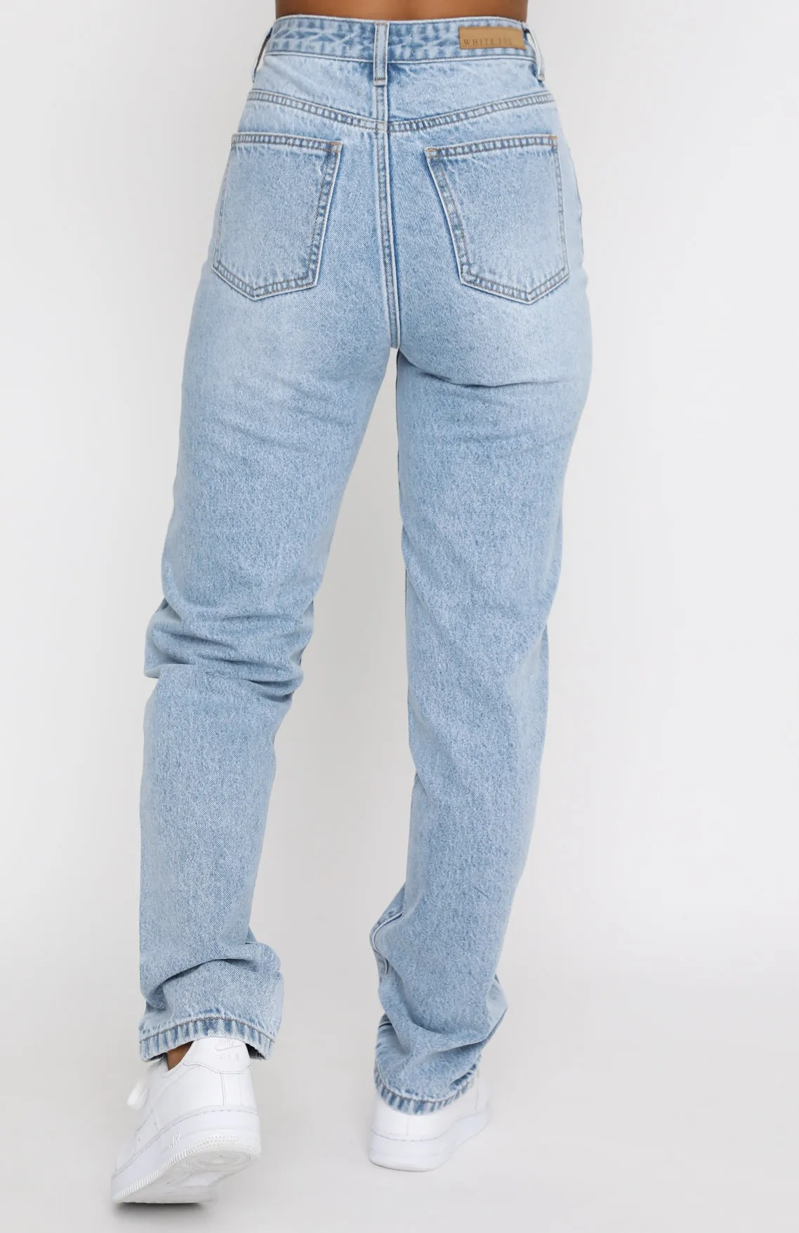 Who's That Girl Straight Leg Denim Jeans Washed Blue Vintage Blue