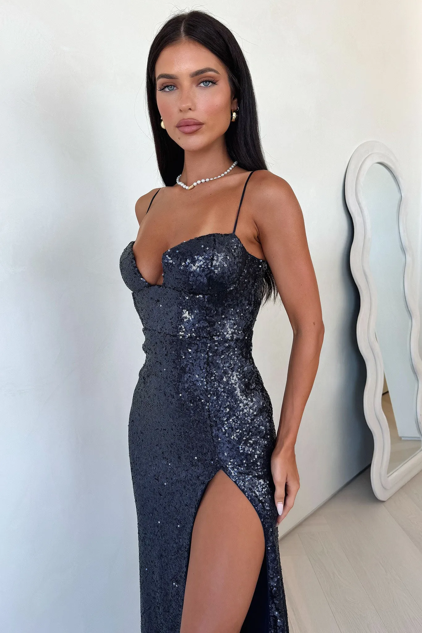 Winter Gear Tullia Sequin Maxi Dress - Navy