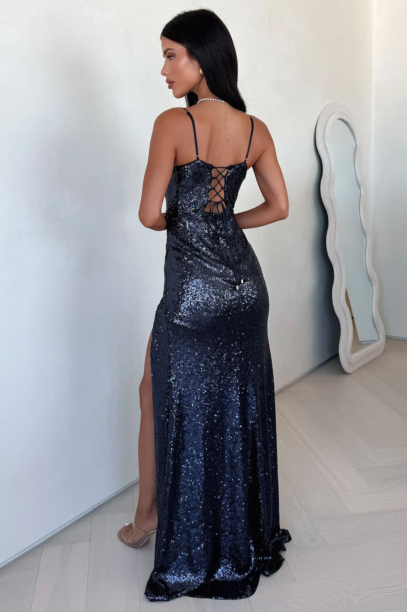 Winter Gear Tullia Sequin Maxi Dress - Navy
