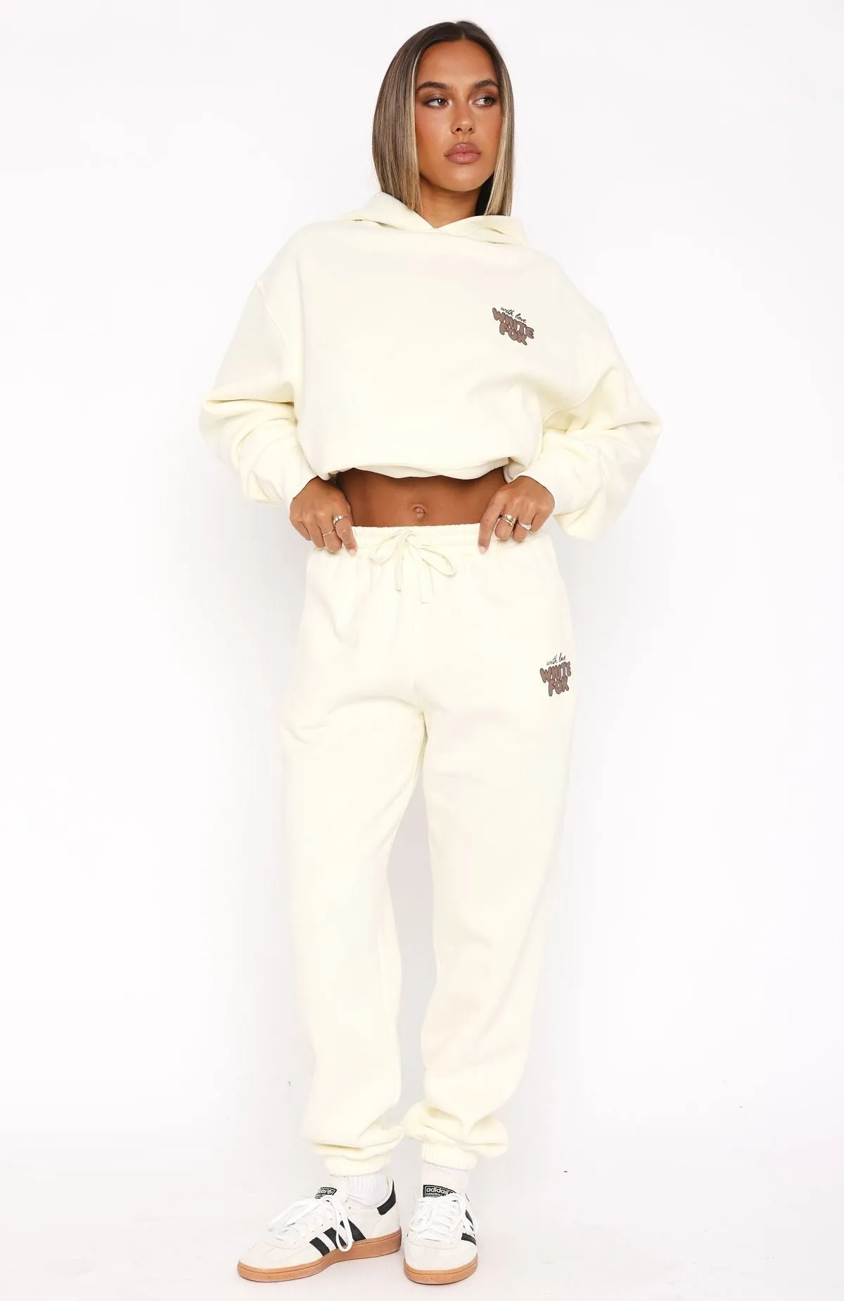With Love Always Sweatpants Cream Wide Leg